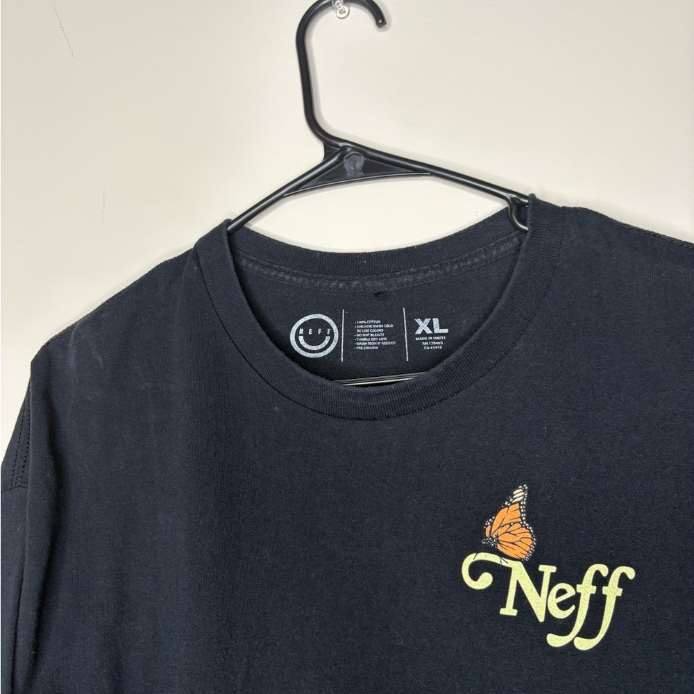 Neff Black T-Shirt with Butterfly Logo
